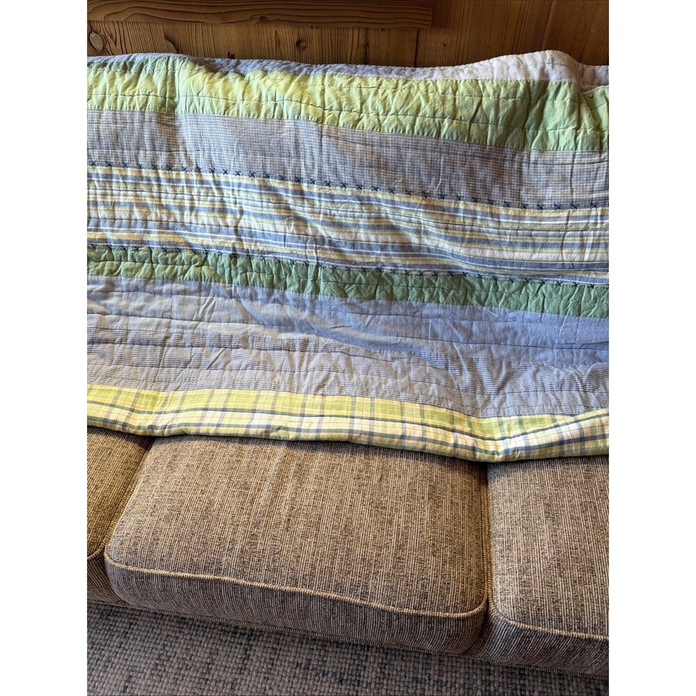 Kids Twin Multicolor Striped Comforter Green Blue Striped Checked